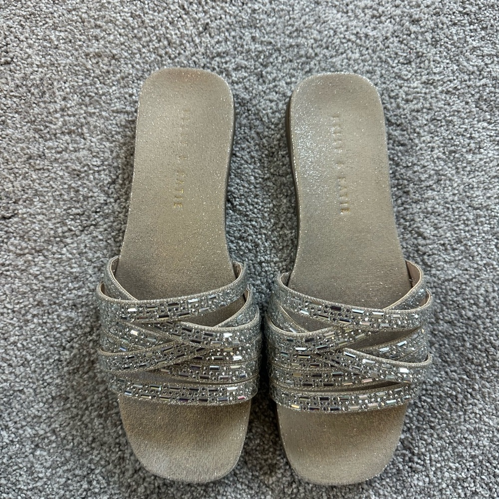 Kelly & Katie Glittering Silver Sandals